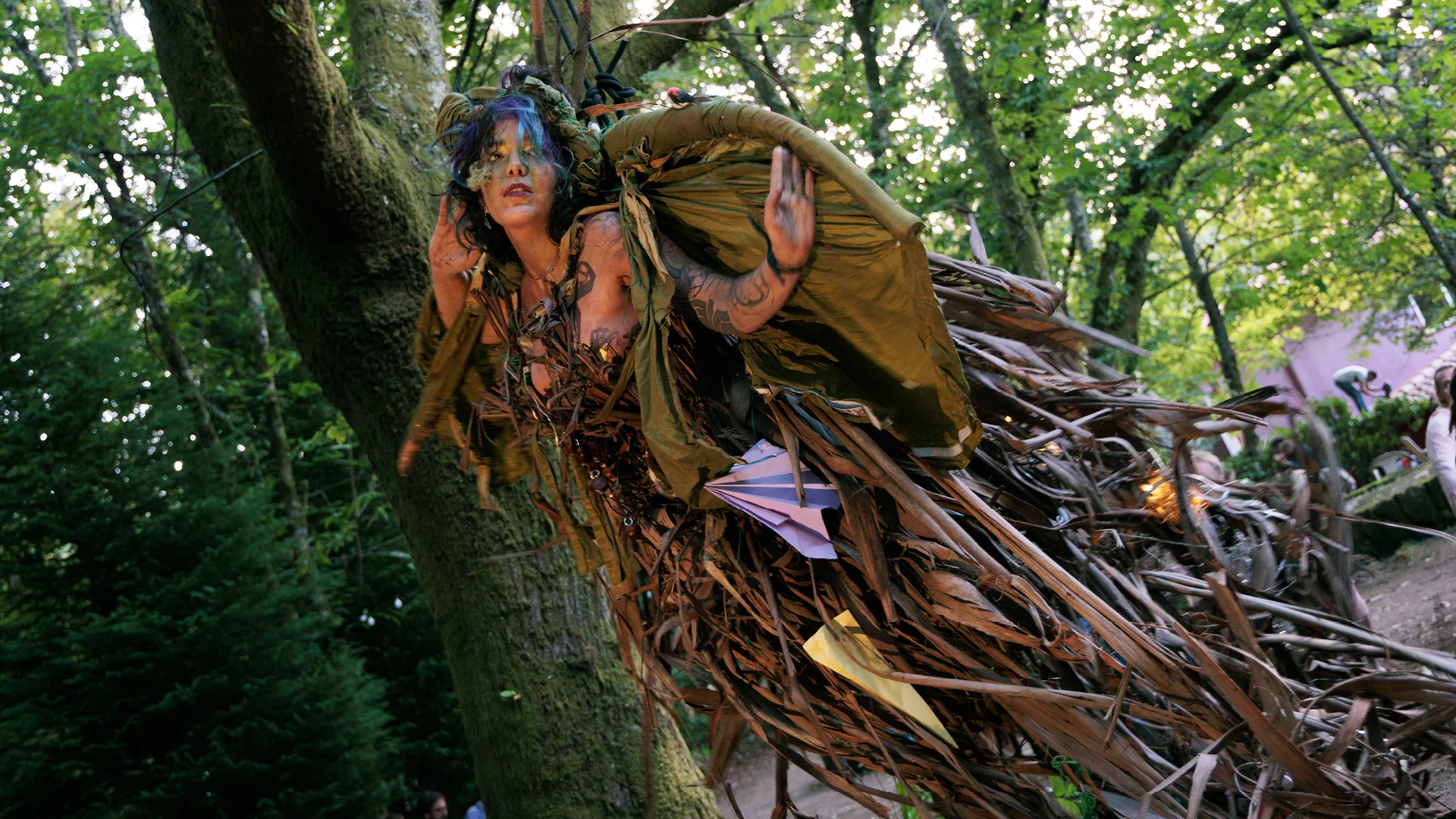 Performance art in ponte di lima portugal during the gathering