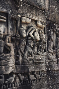 Bas relief on the temple of Bayon - Siem Reap Cambodia