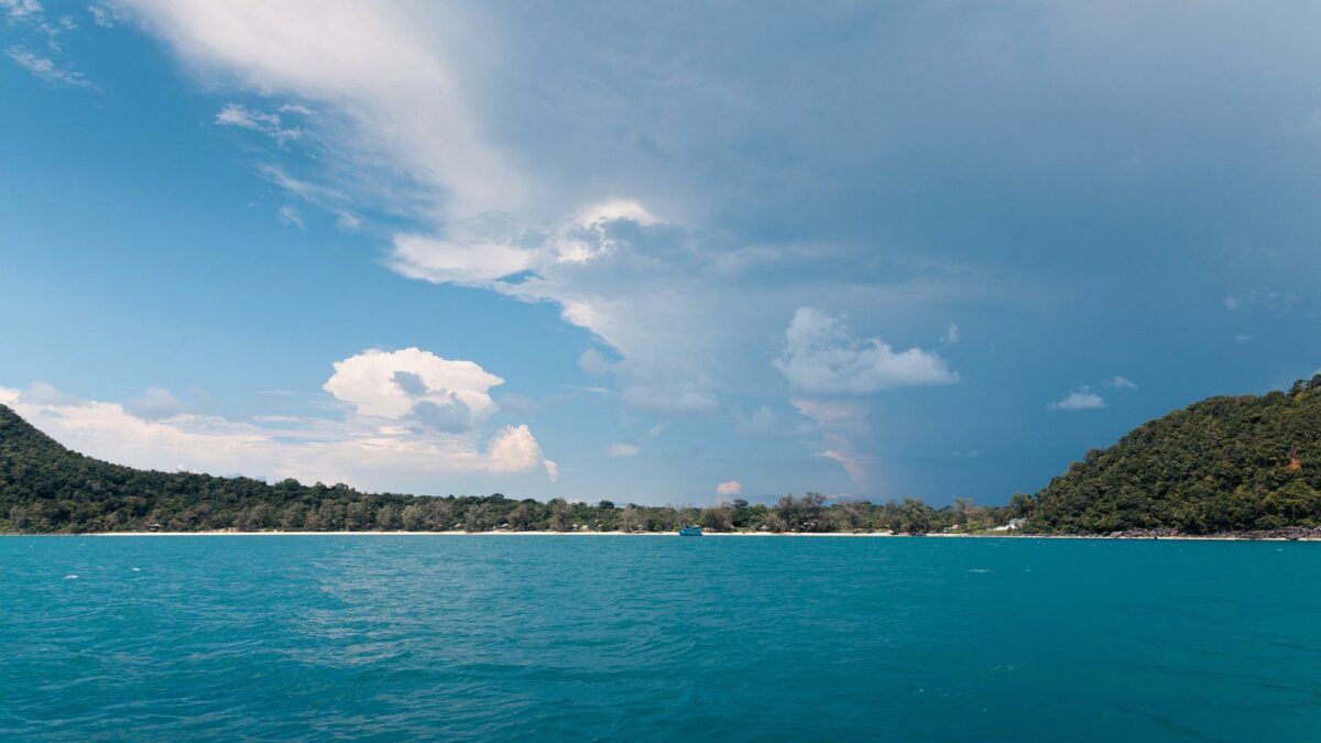 Paradisiac beach and blue sea on Koh Rong Sanloem