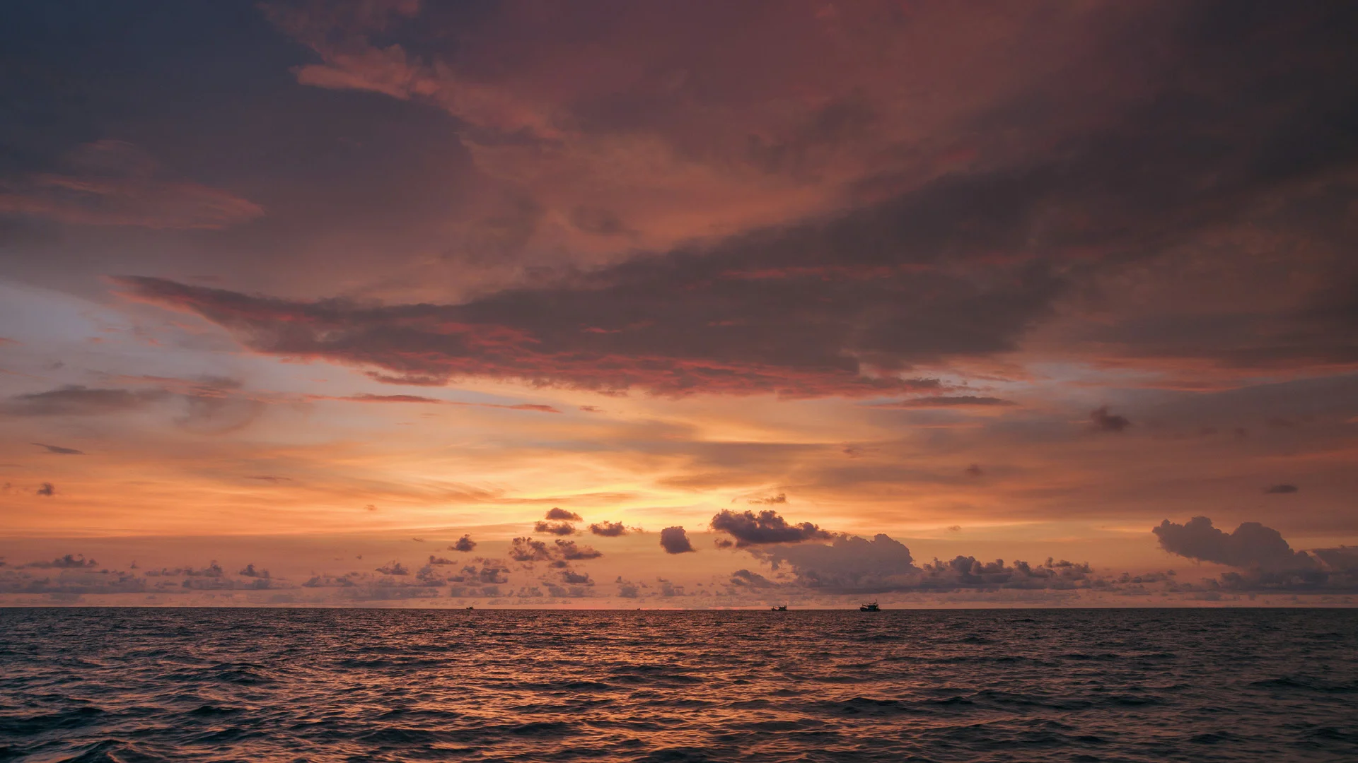 Sunset on the gulf of Thailand