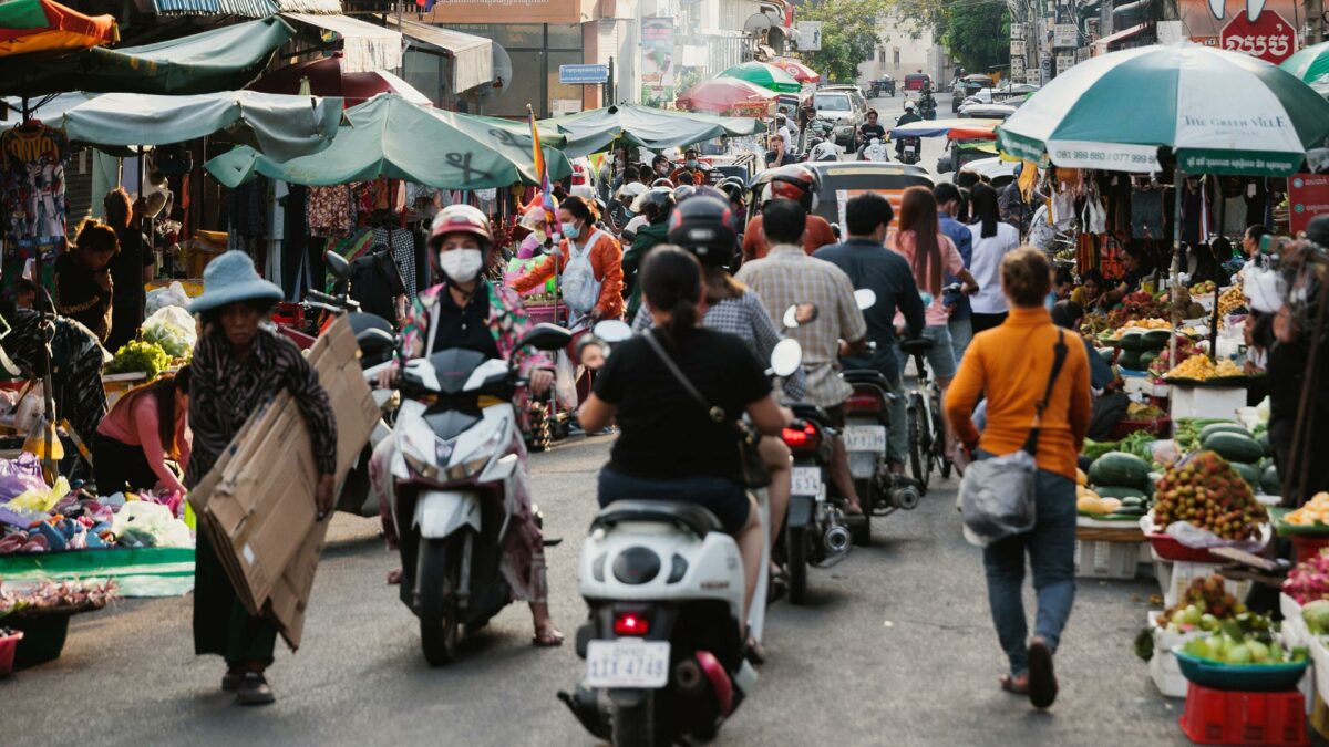 Russian market street in Phnom Penh