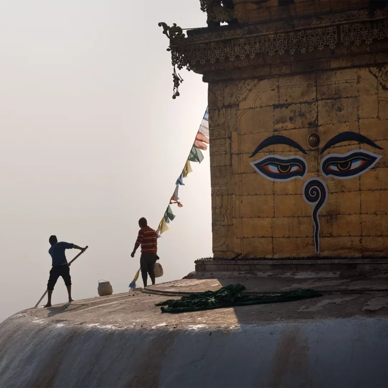 The eye of compassion of Buddha, Monkey temple, Kathmandu