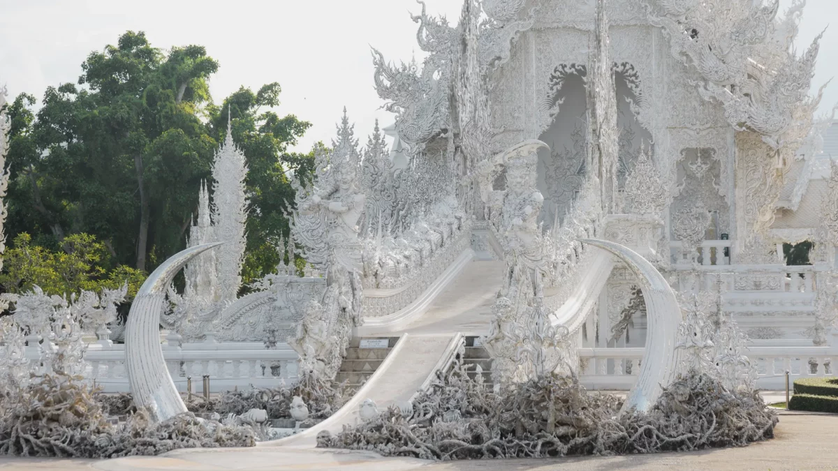Entrance of Wat Rong Khun - White Temple, Chiang Rai, Thailand