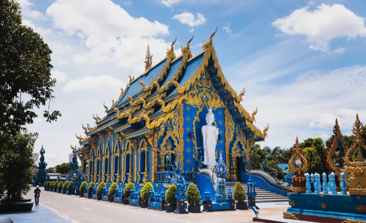 back view from Wat Rong Suea Ten - Blue Temple, Chiang Rai, Thailand
