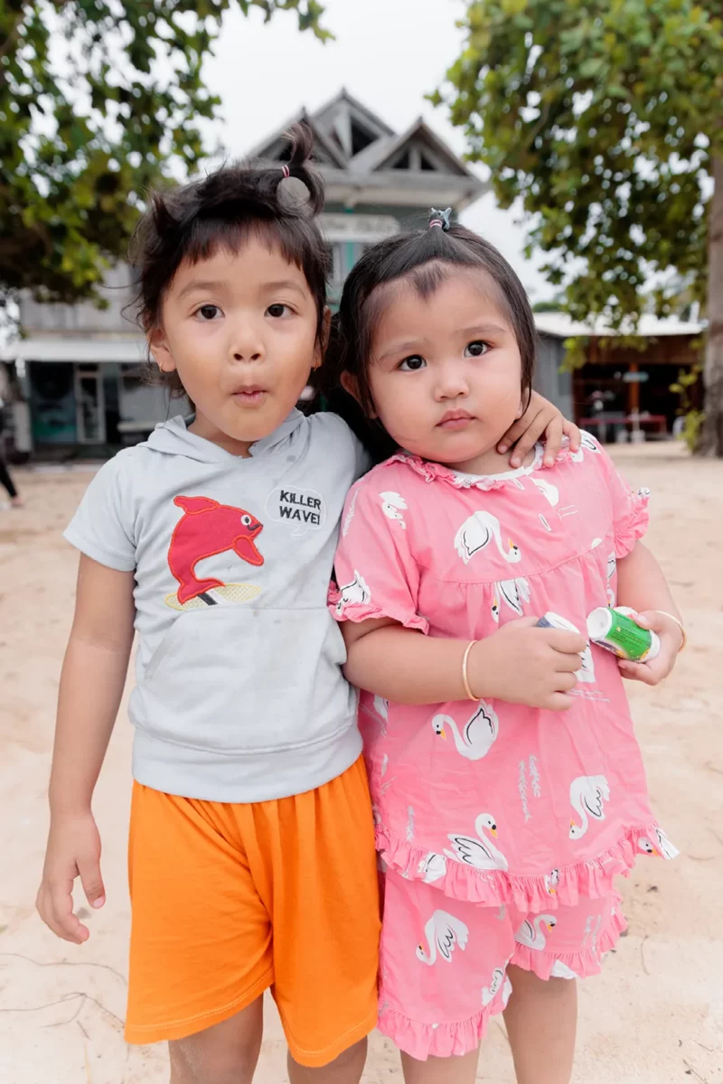 Kids on the beach of m'pai Bay, Koh Rong Sanloem, cambodia
