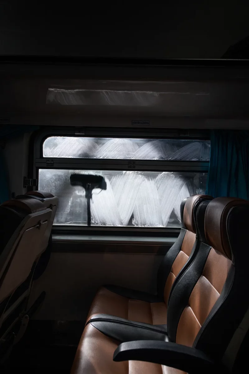 Inside of a train at Bangkok station, Thailand