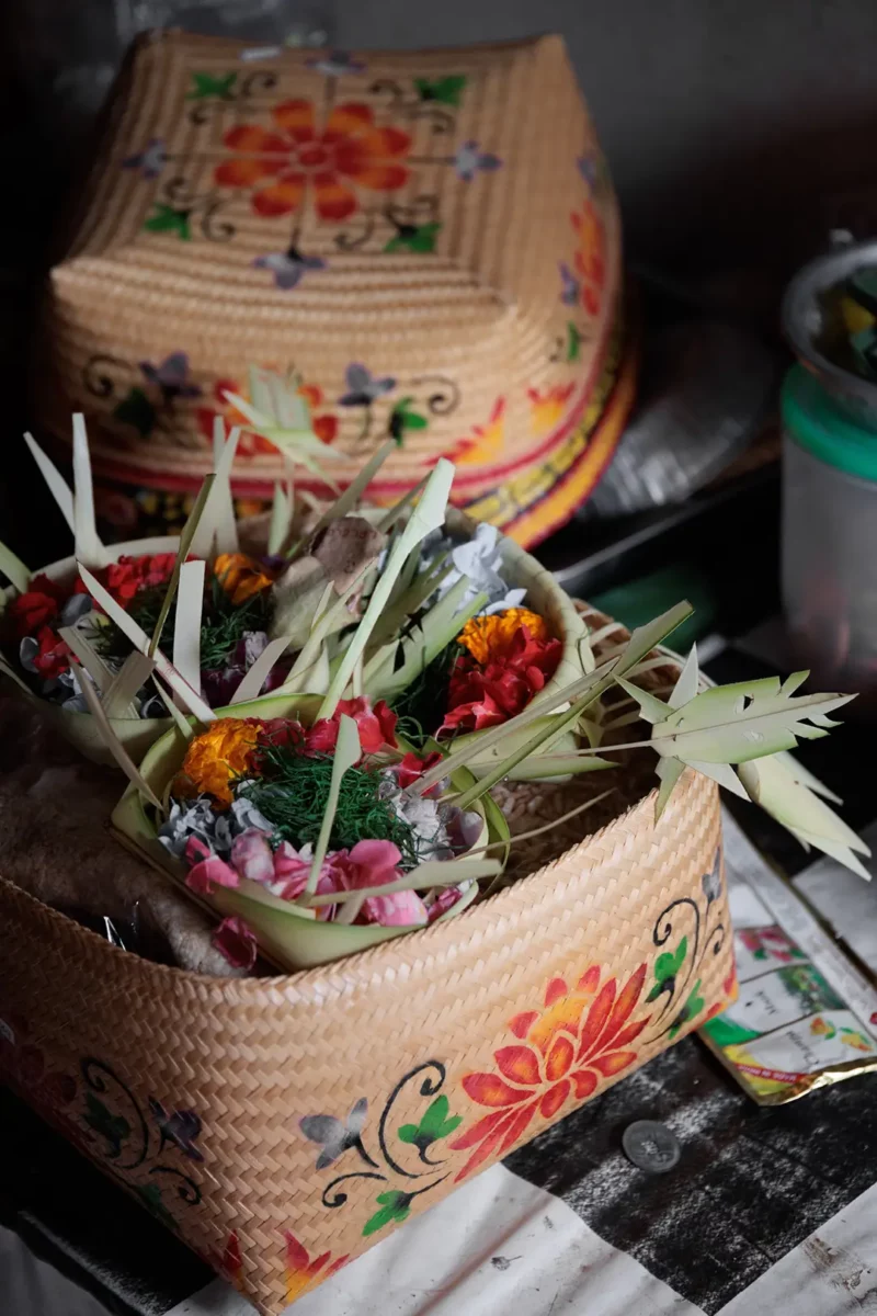 Flower basket offering Bali Indonesia