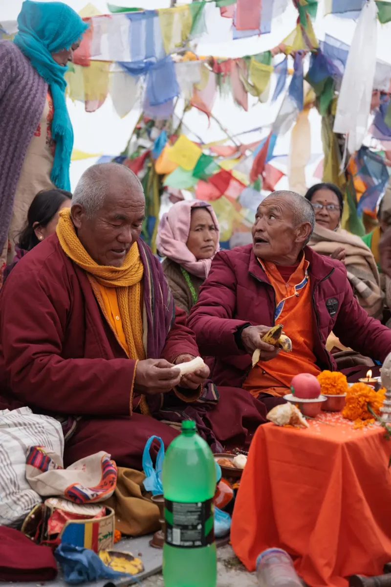 Balancing Chakras with Monk and Lama during a ceremony in Sailung, Nepal