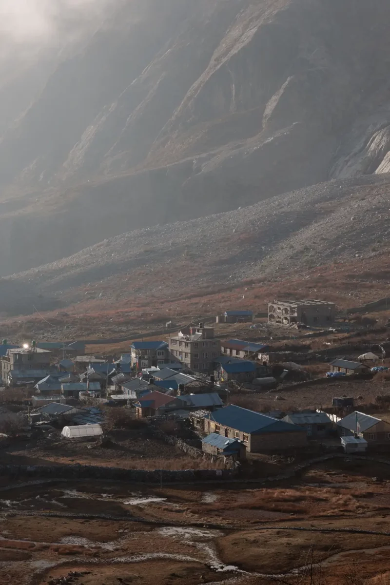 View from langtang village before sunset, Langtang, nepal