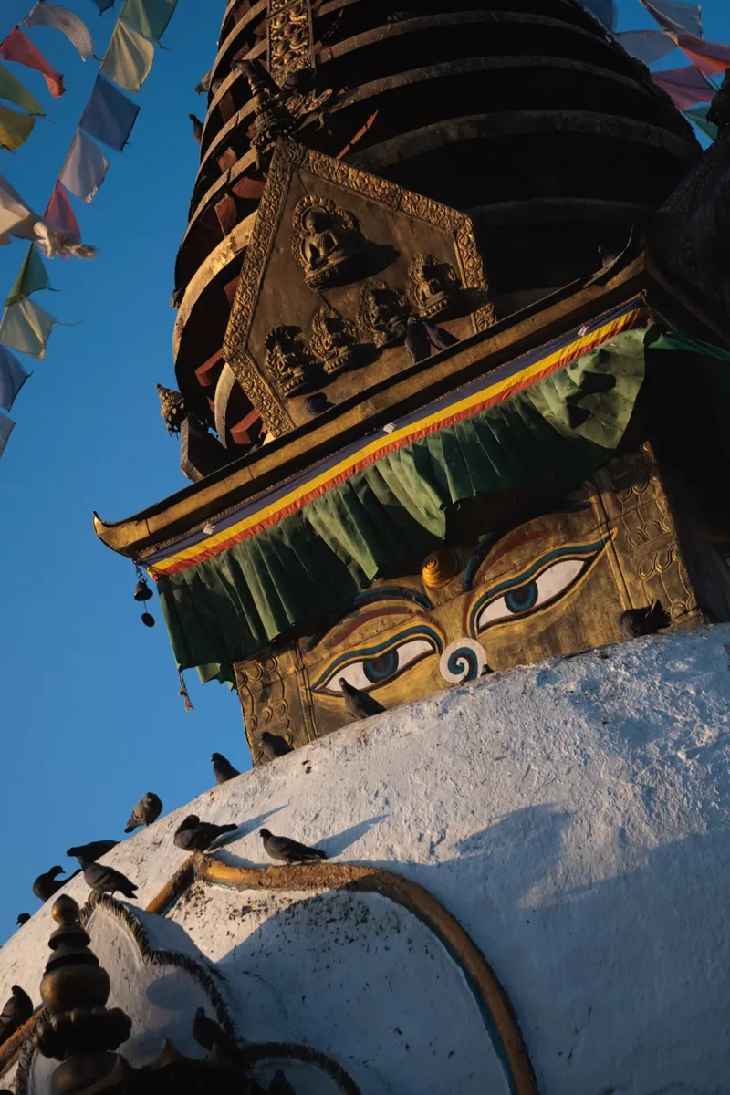 Shree Gha Stupa, eyes of compassion as an help for Balancing Chakras Kathmandu Nepal