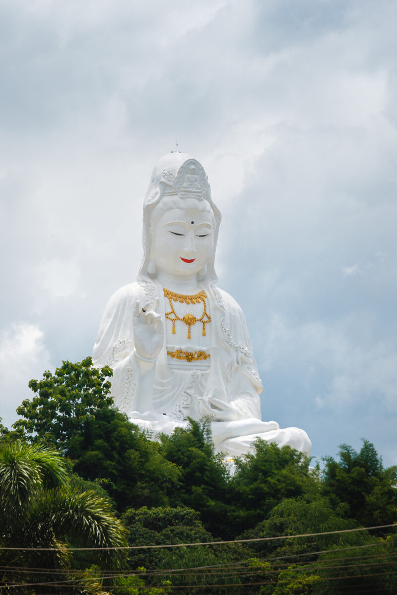 The gigantic Kuan In Statue of the Wat Huay Pla Kang in Chiang Rai, Thailand