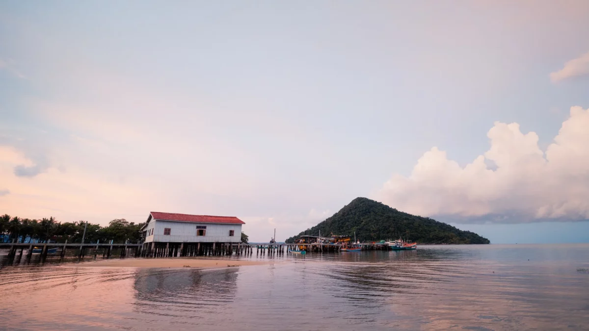 View from the pier of m'pai bay, Koh Rong Sanloem