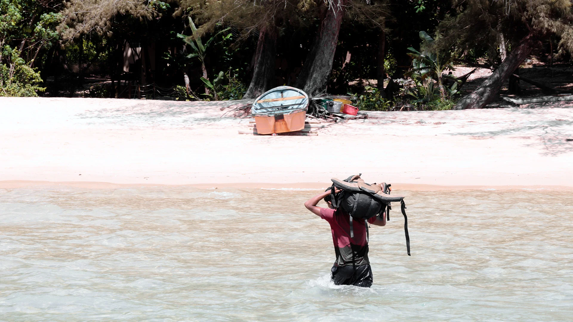 Arrival on isolated beach Koh Rong Sanloem