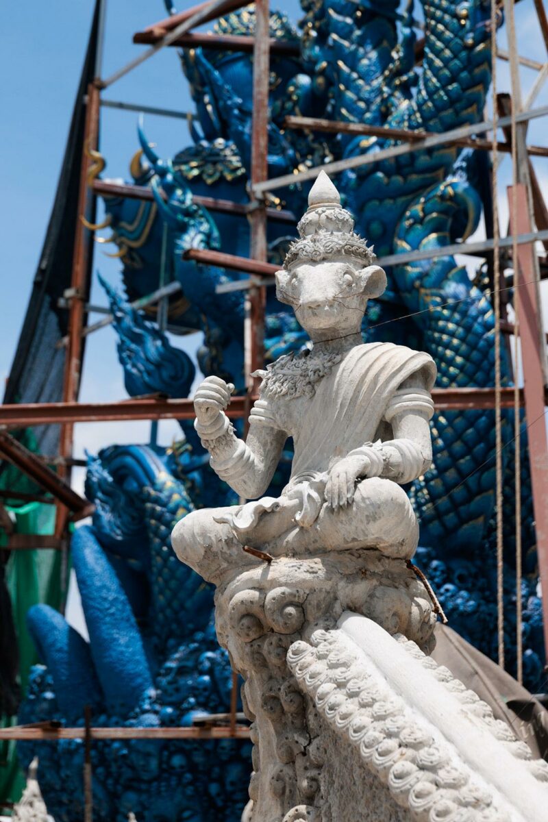 Wat Rong Suea Ten aka blue temple, in construction, Chiang Rai, Thailand