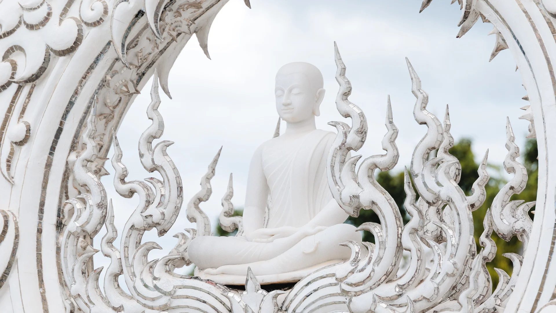 Buddha statue in Wat Rong Khun - White Temple, Chiang Rai, Thailand