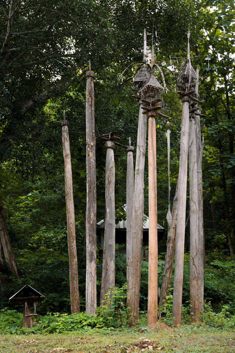 Kay Htoe Boe poles in the Kayan sacred ground of Huay Pu Keng, north West of Chiang Mai