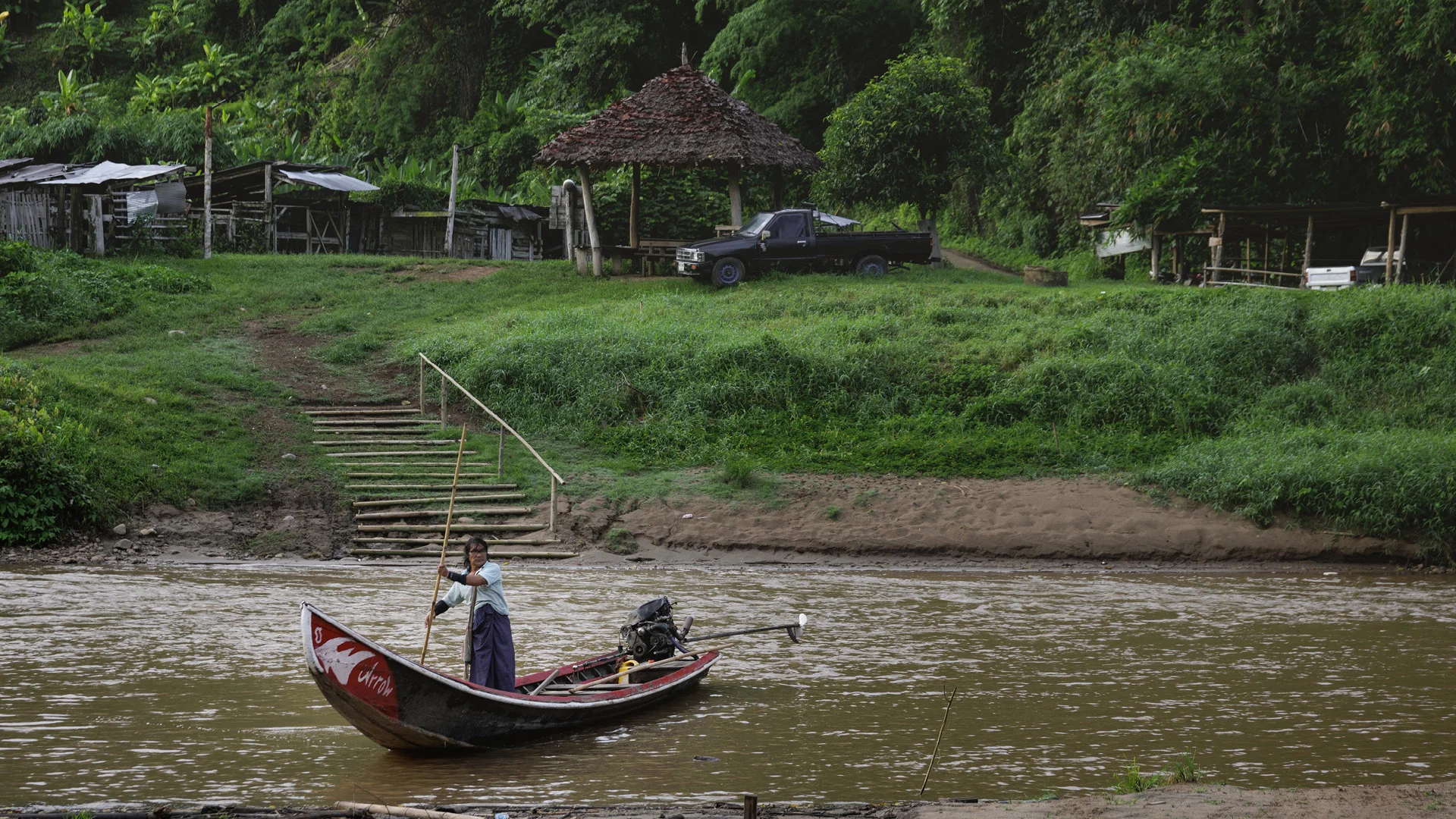 Boat on the Pai river in Huay Pu Keng, close to Mae Hong Son, Thailand