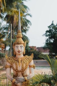 Apsara stature in a pagoda - Siem Reap cambodia