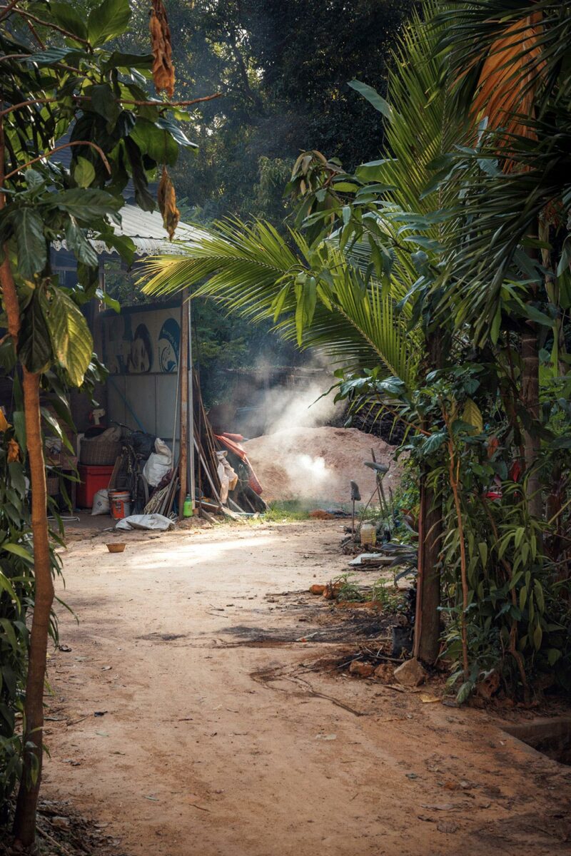 Dusty road in Siem Reap Cambodia