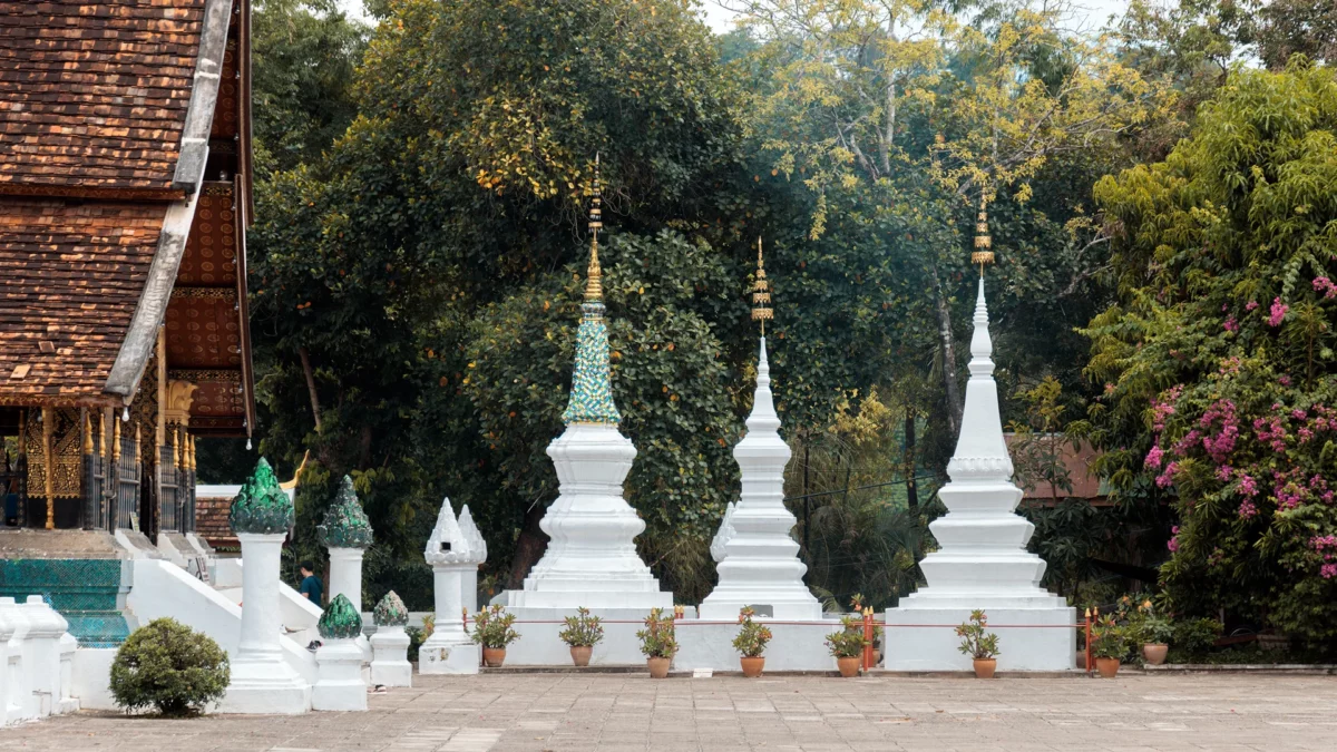 Wat Xiengthong courtyard in Luang Prabang in Laos
