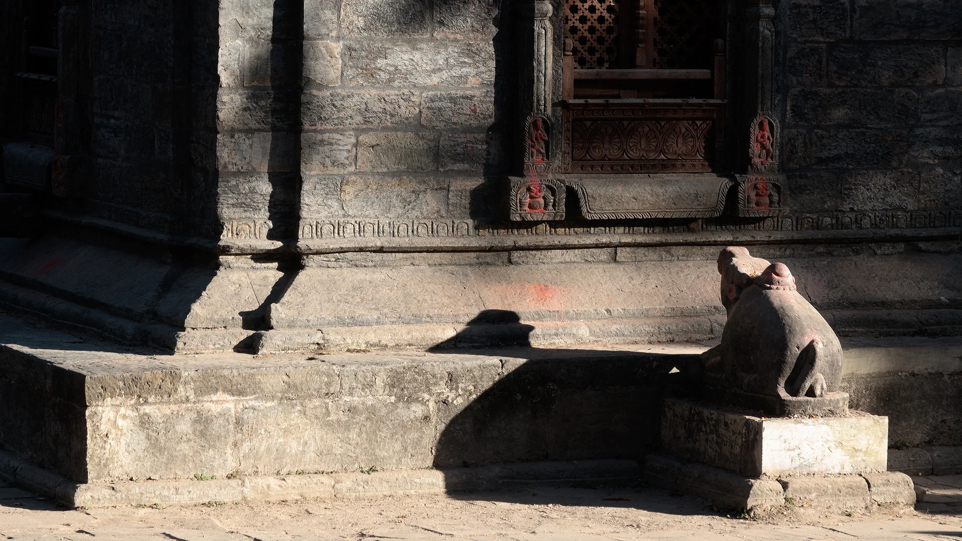 Symbol of Shiva in the the temple of Pashupatinath Nepal