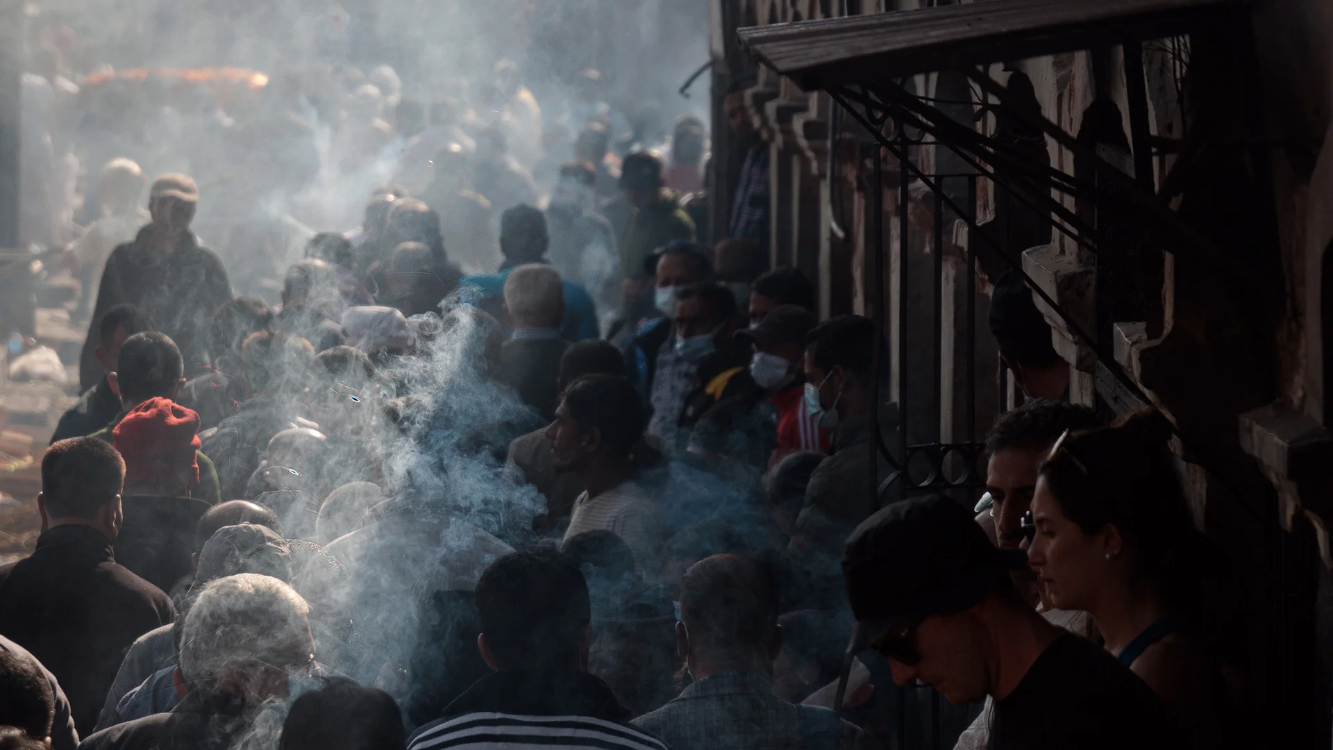 worshiper in the ceremonial ground of Pashupatinath temple Nepal