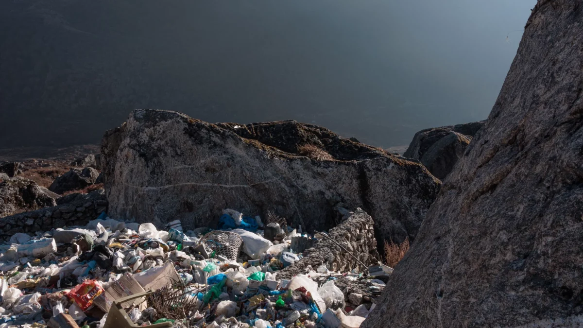 Garbage dump in Langtang village, Nepal