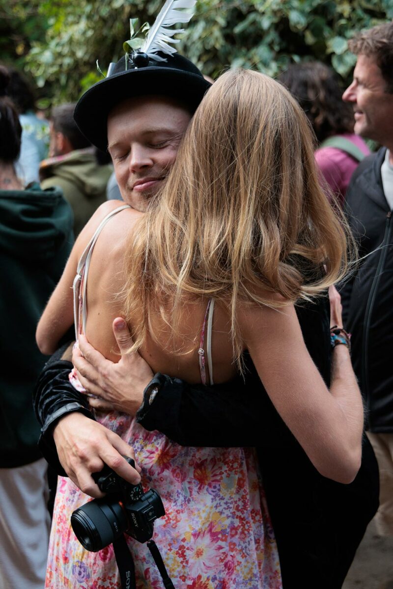 Hug at a regenerative festival