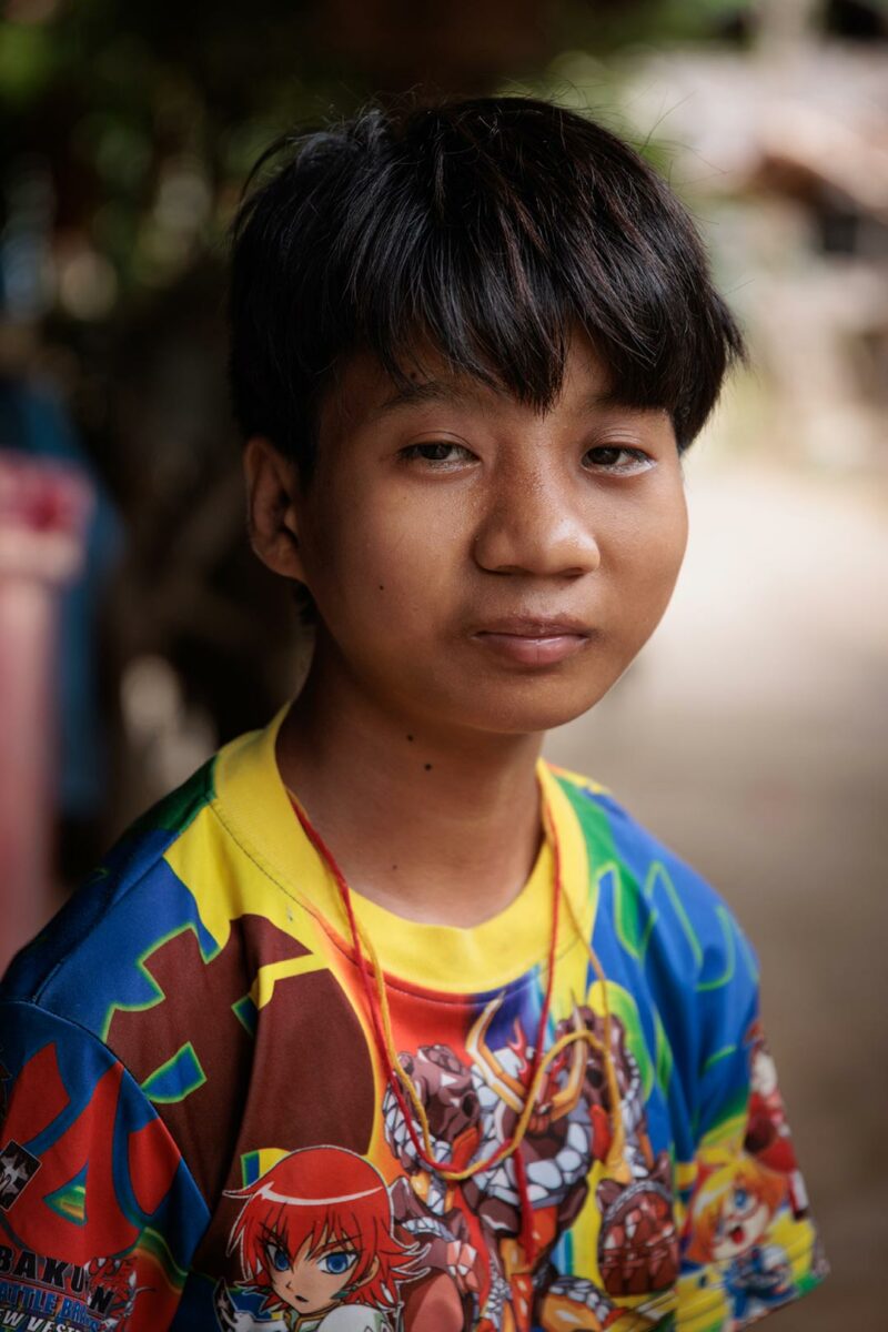 Portrait of a young Kayan girl in the longneck village of Huay Pu Keng - Thailand
