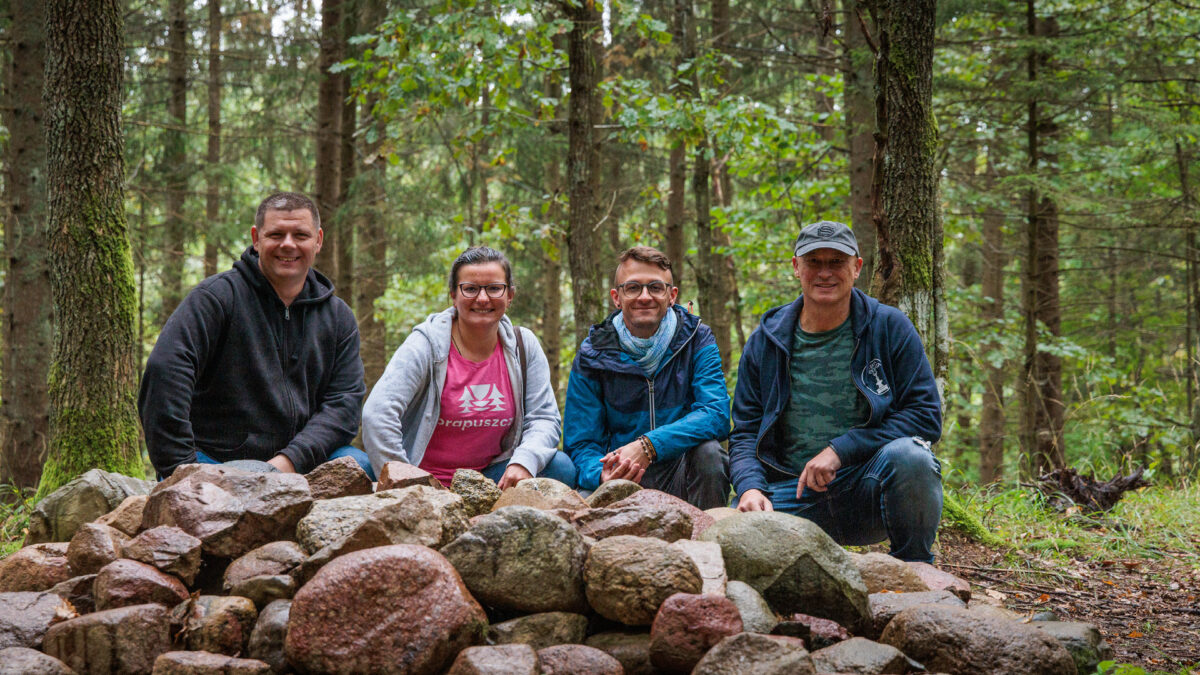 Terra Desolata Foundation team, Left to right: Piotr Kucharski - historian, Iwona Lewoc - archaeologist, Marcin Zielonka - archaeologist, Konrad Jezierski - historian