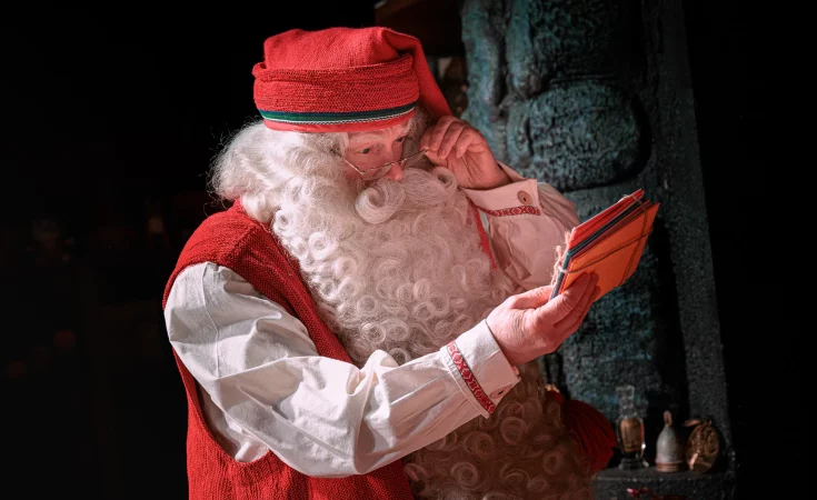 Santa Claus in Rovaniemi recieving some new letters from kids